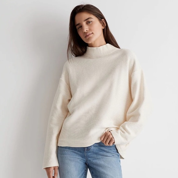 Madewell Tops - Madewell Funnelneck Drop-Shoulder Top Medium Ivory